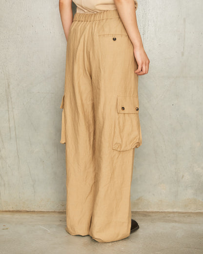 Burly Wood Drawstring Cargo Pants