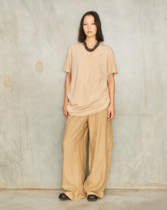 Burly Wood Drawstring Cargo Pants