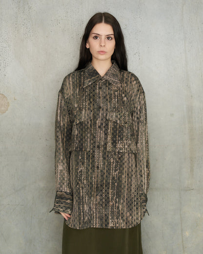 Dark Green Large Pocket Shirt