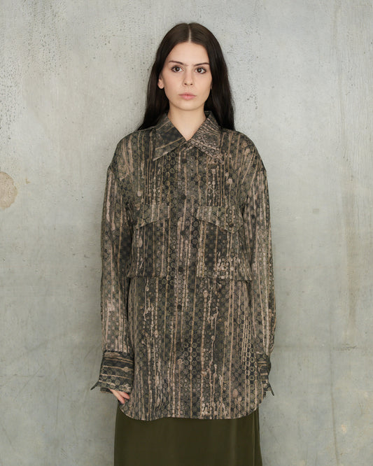 Dark Green Large Pocket Shirt