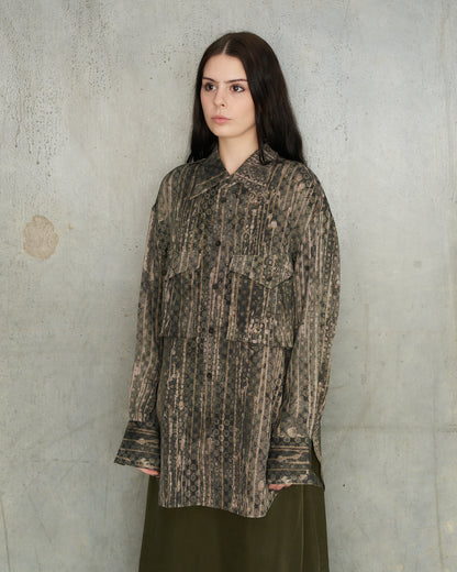 Dark Green Large Pocket Shirt