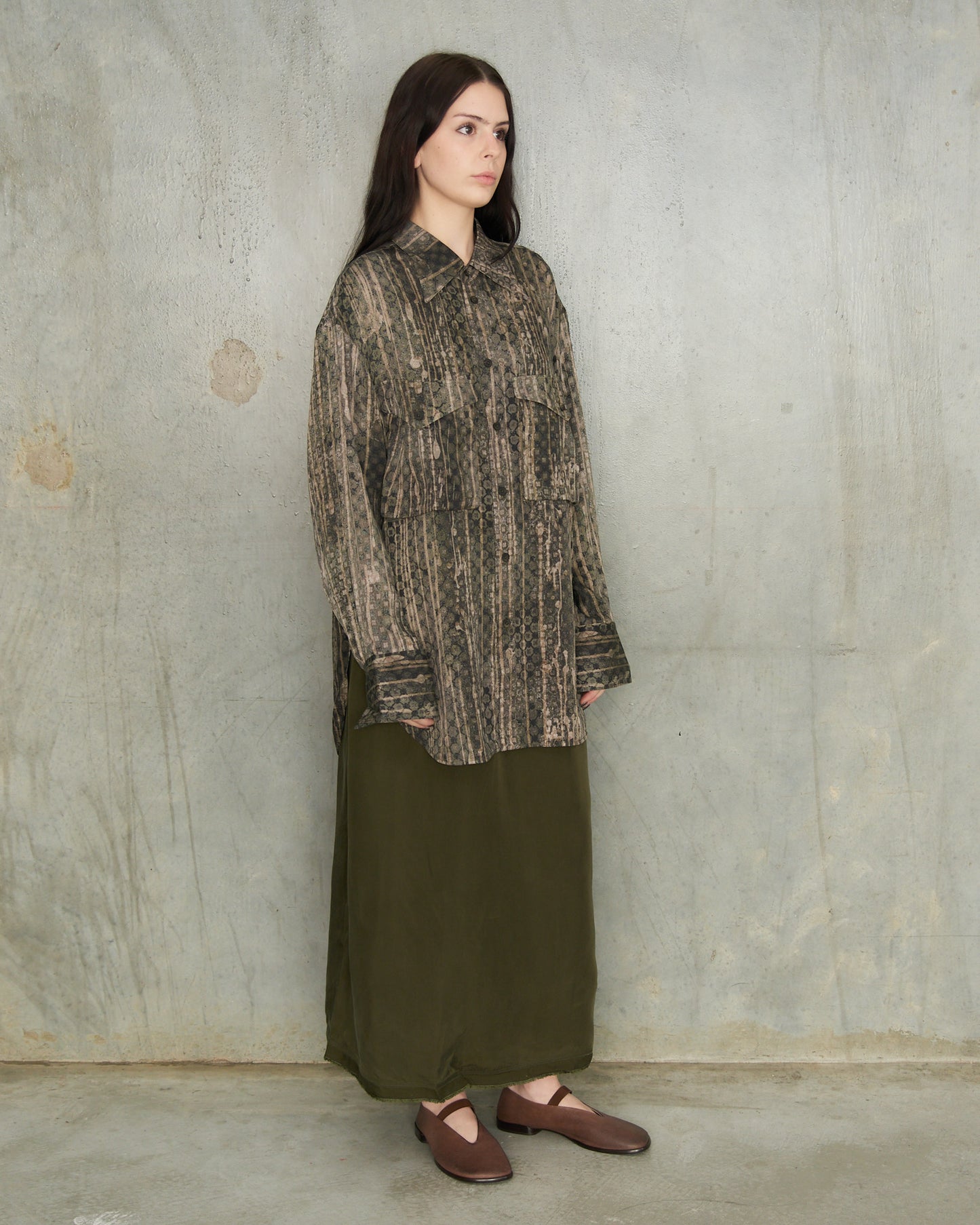 Dark Green Large Pocket Shirt
