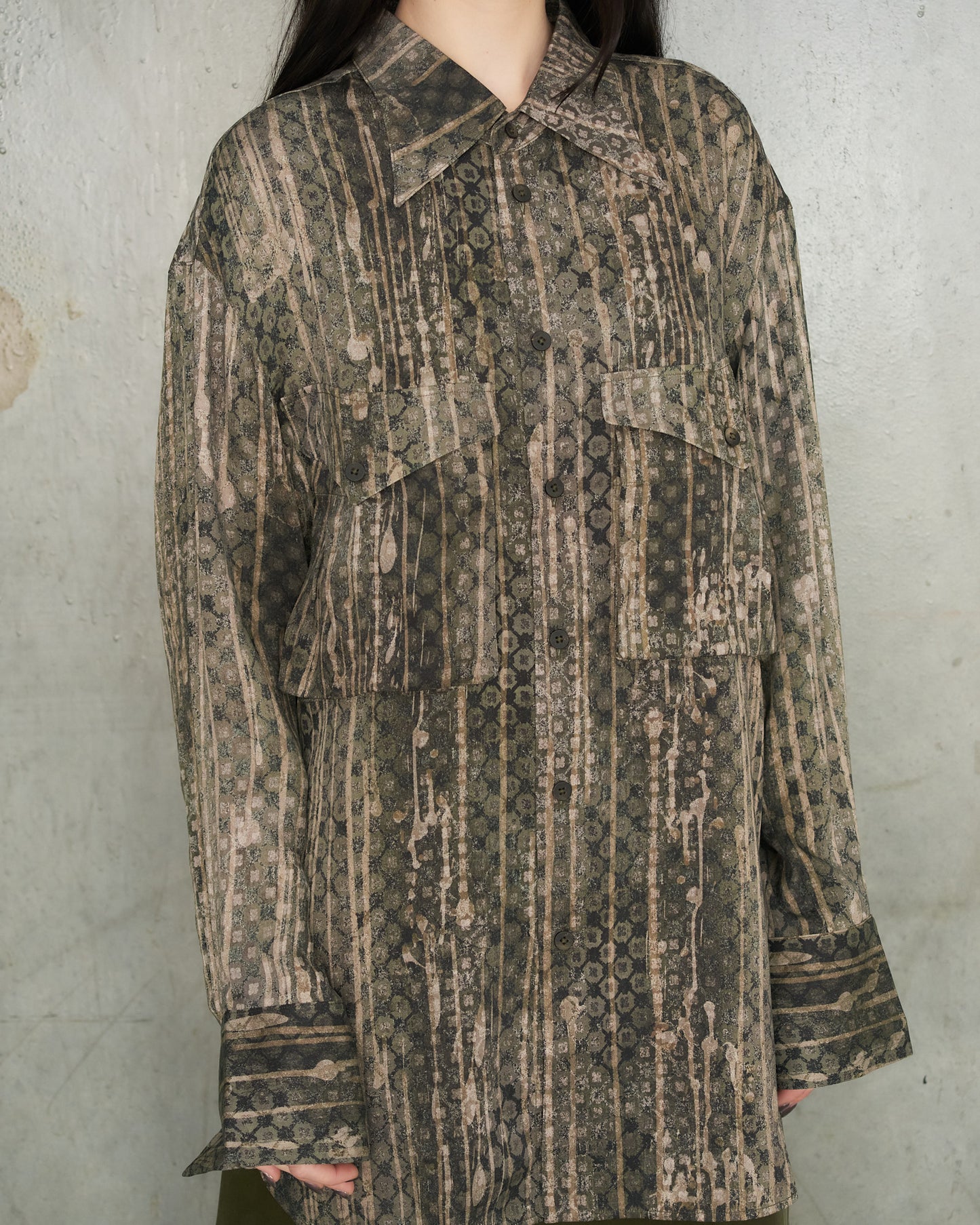 Dark Green Large Pocket Shirt