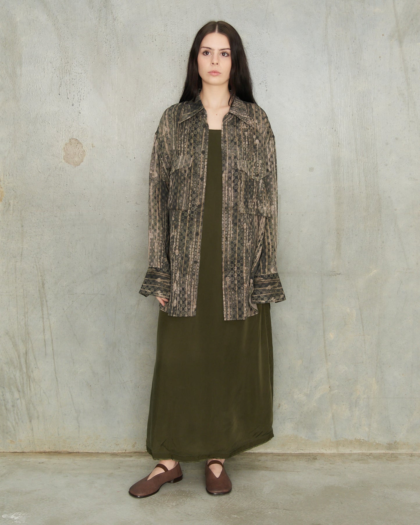 Dark Green Large Pocket Shirt