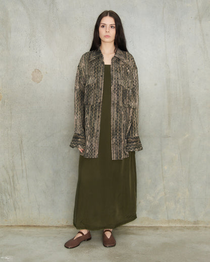 Dark Green Large Pocket Shirt