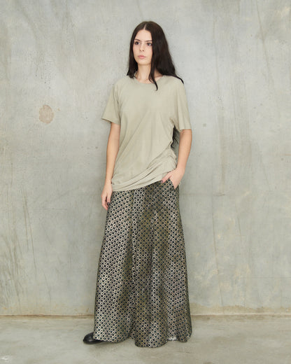 Dark Green Print Fish Tail Skirt