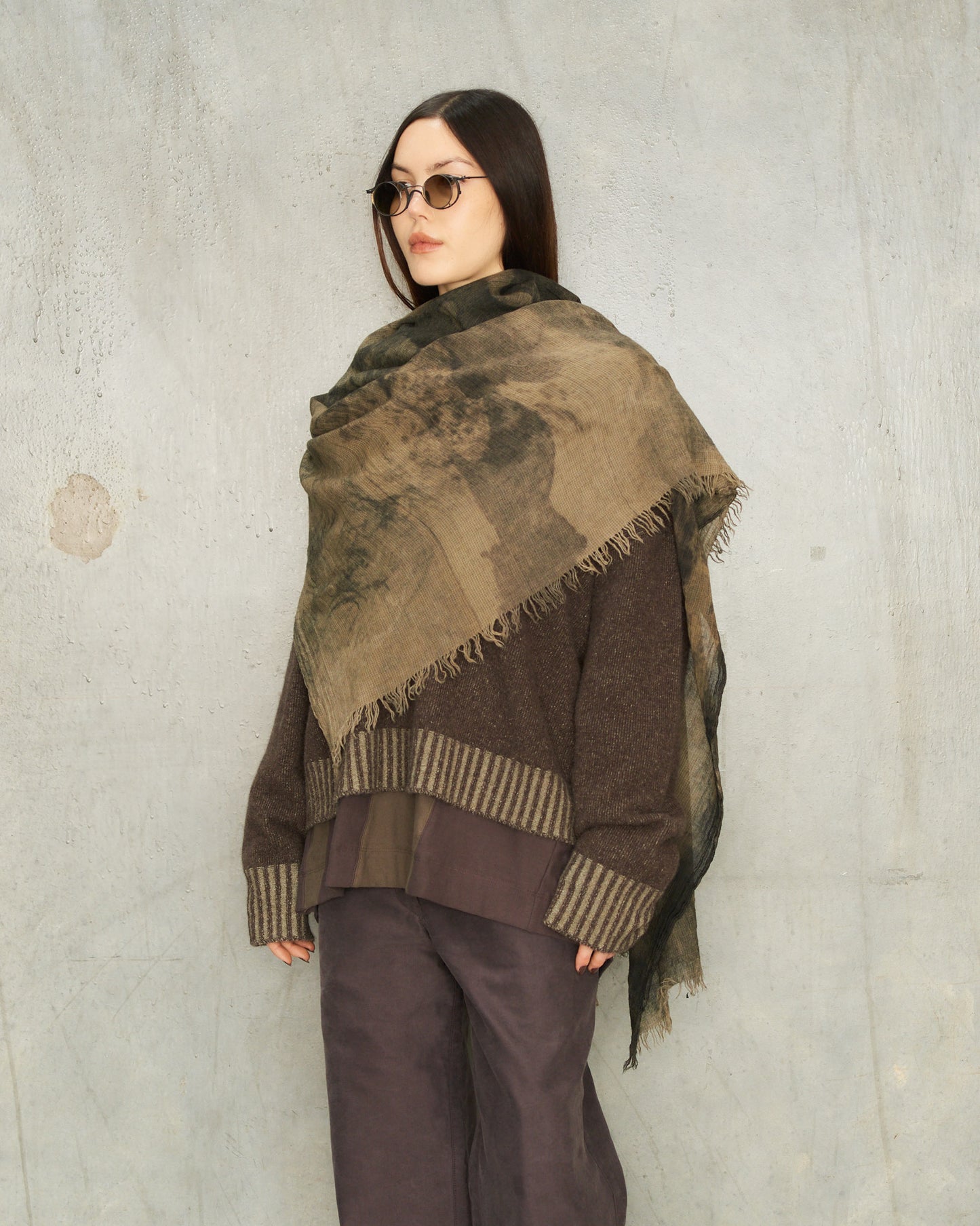 Green Digital Print Scarf