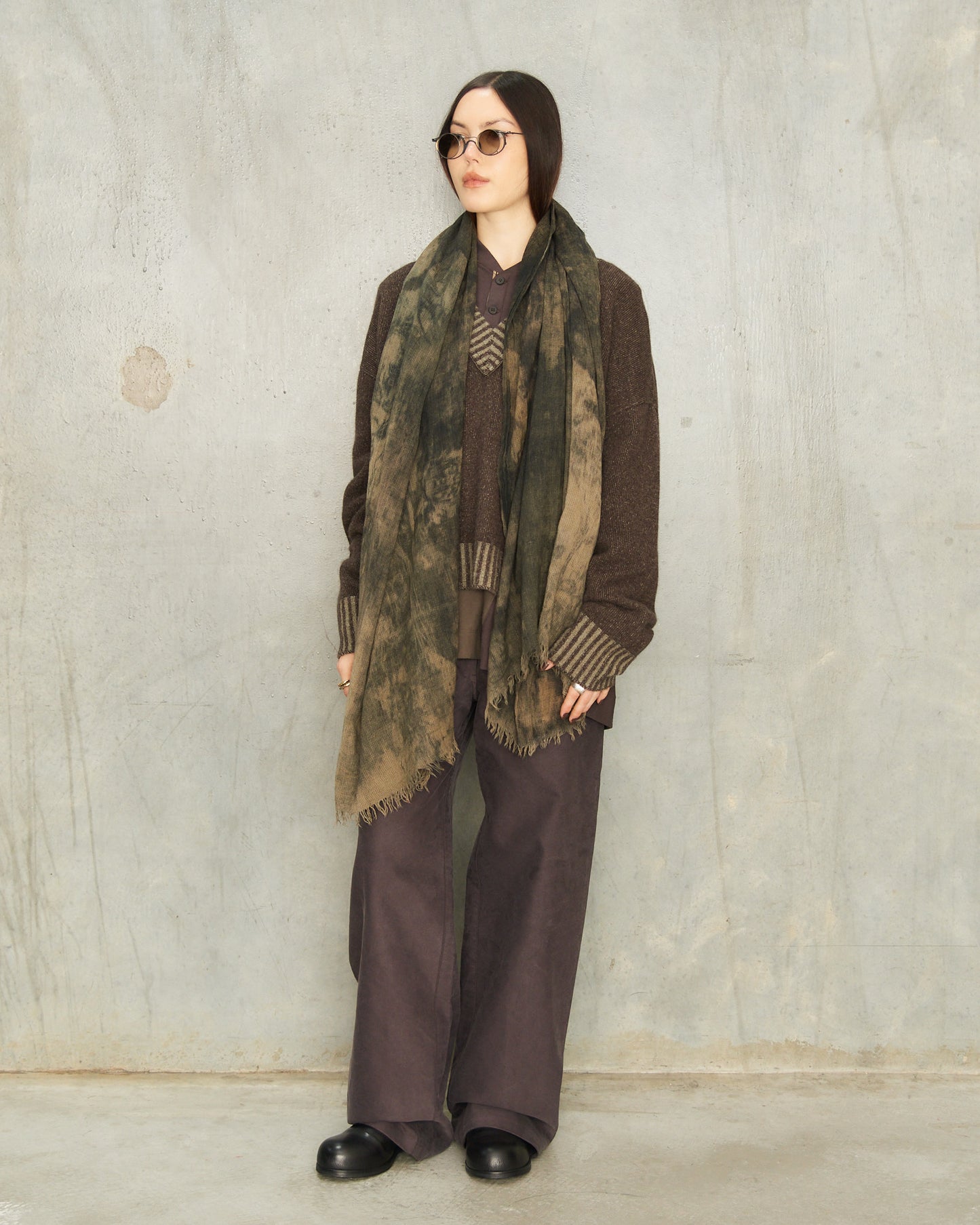 Green Digital Print Scarf