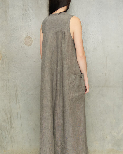 Grey Check Gathered Dress