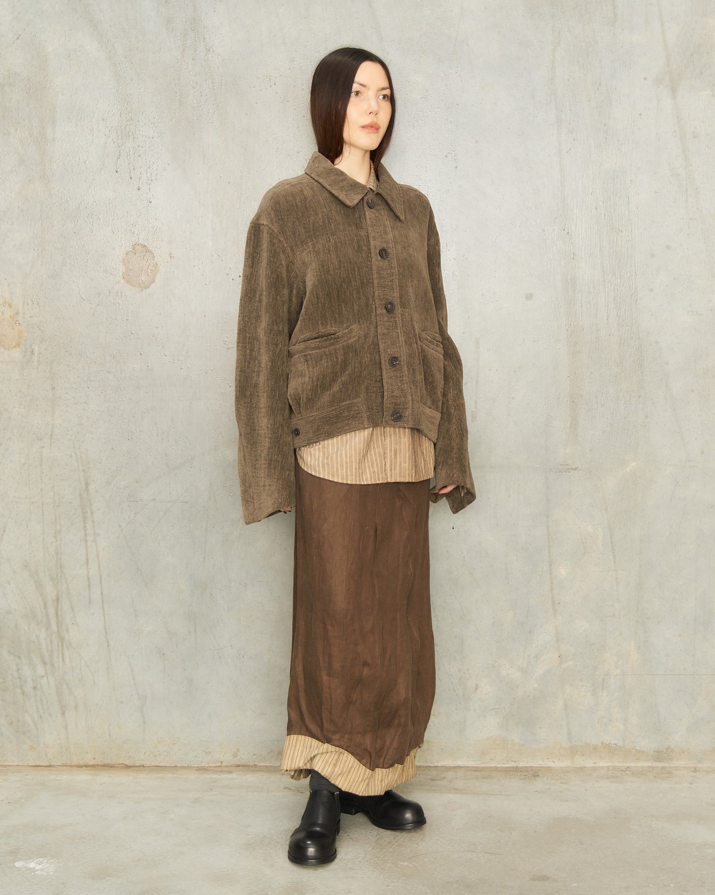 Grey Chenille Cropped Jacket