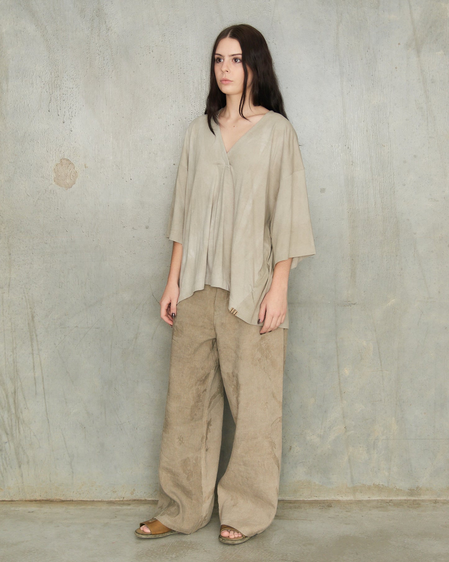 Grey Dyed Jacquard Jeans