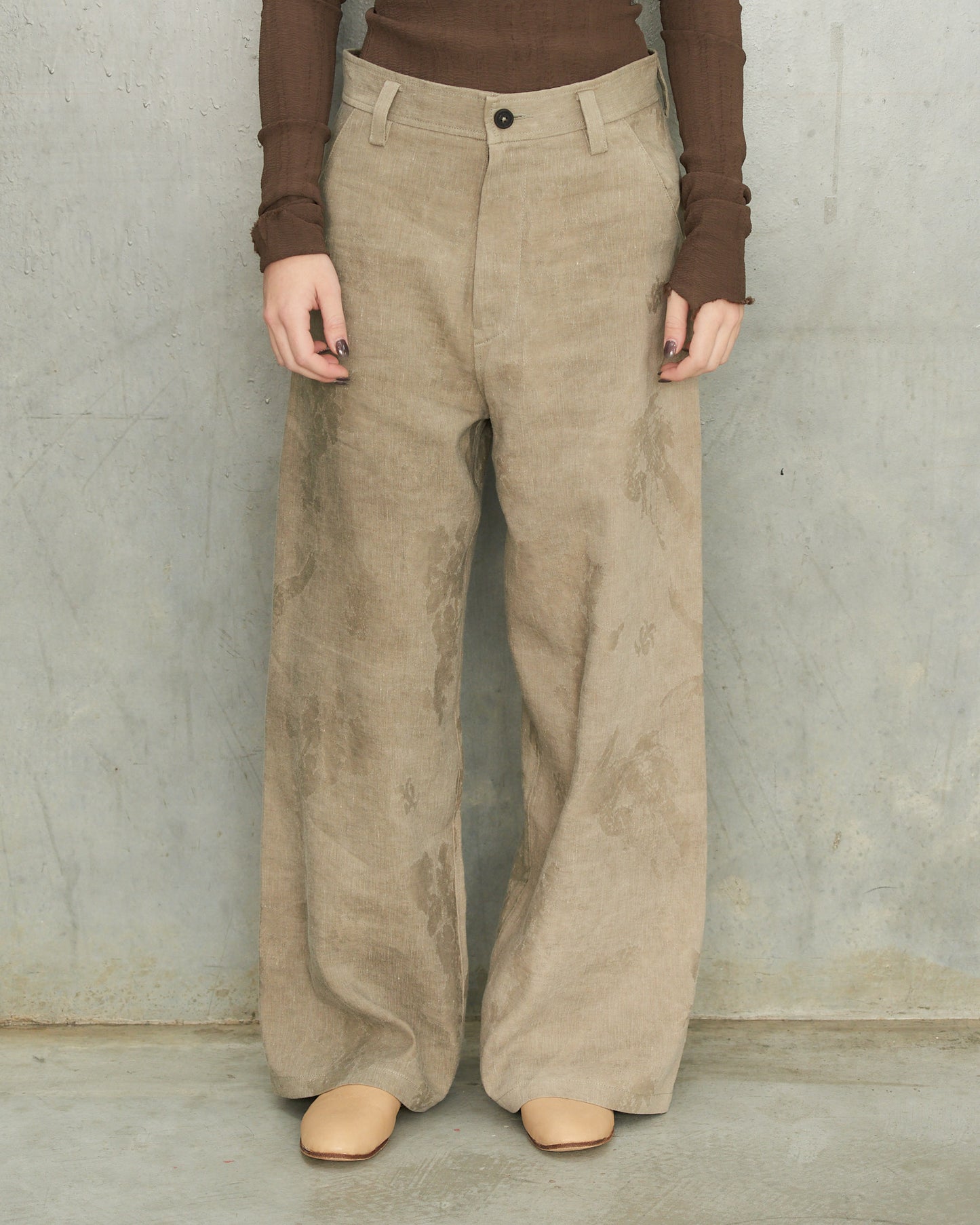 Grey Dyed Jacquard Jeans