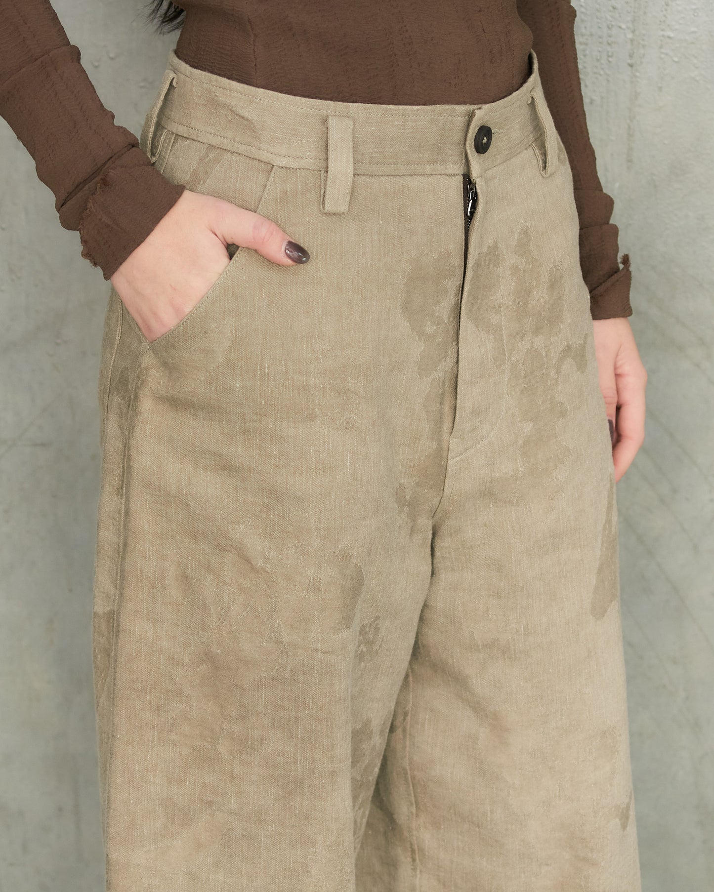 Grey Dyed Jacquard Jeans