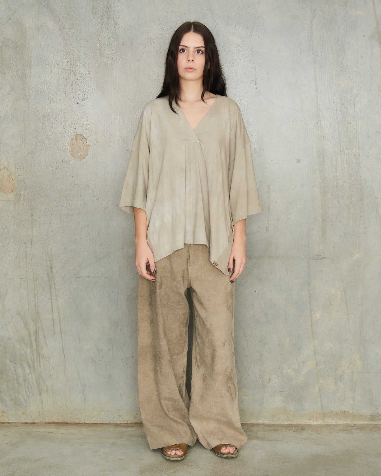 Grey Dyed Jacquard Jeans