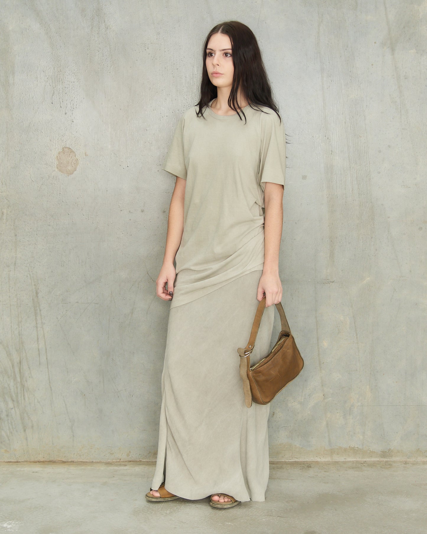 Grey Dyed Long Skirt