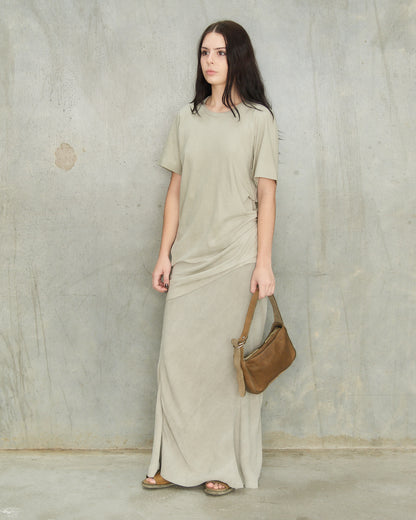 Sage Asymmetric Pleat T-Shirt