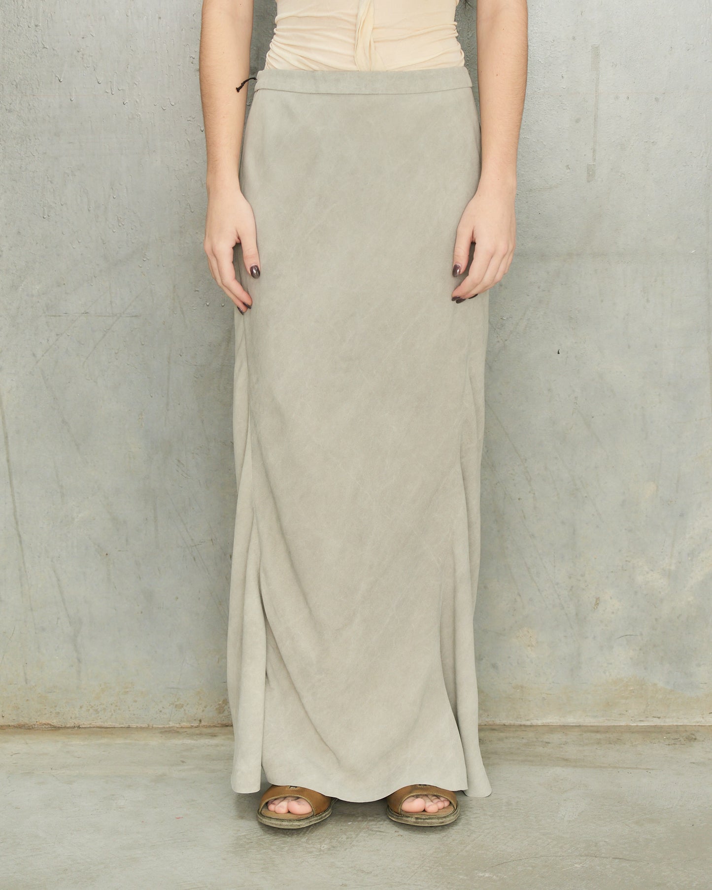 Grey Dyed Long Skirt