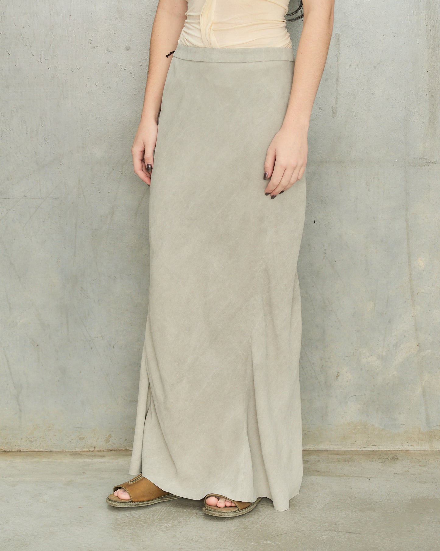 Grey Dyed Long Skirt