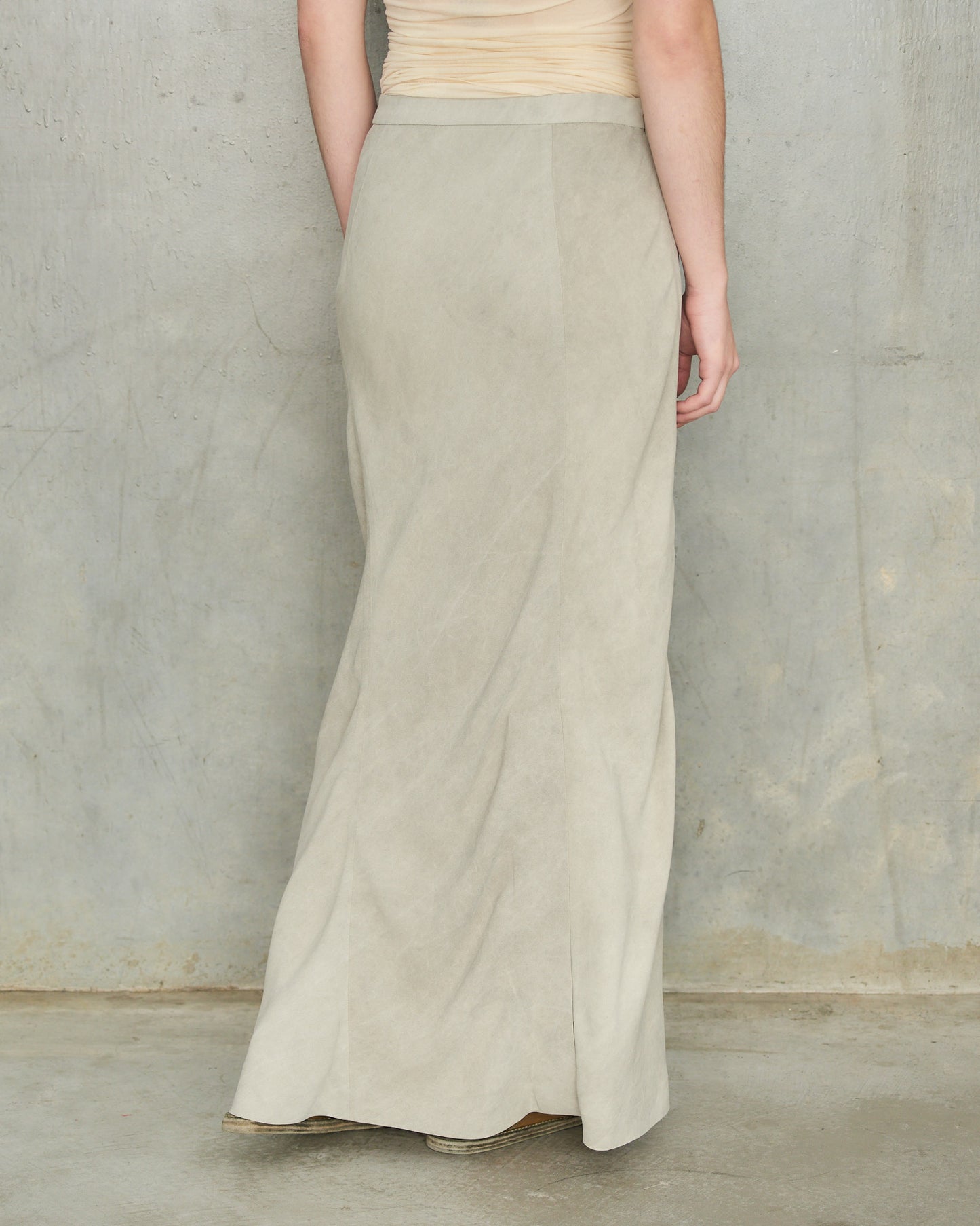 Grey Dyed Long Skirt