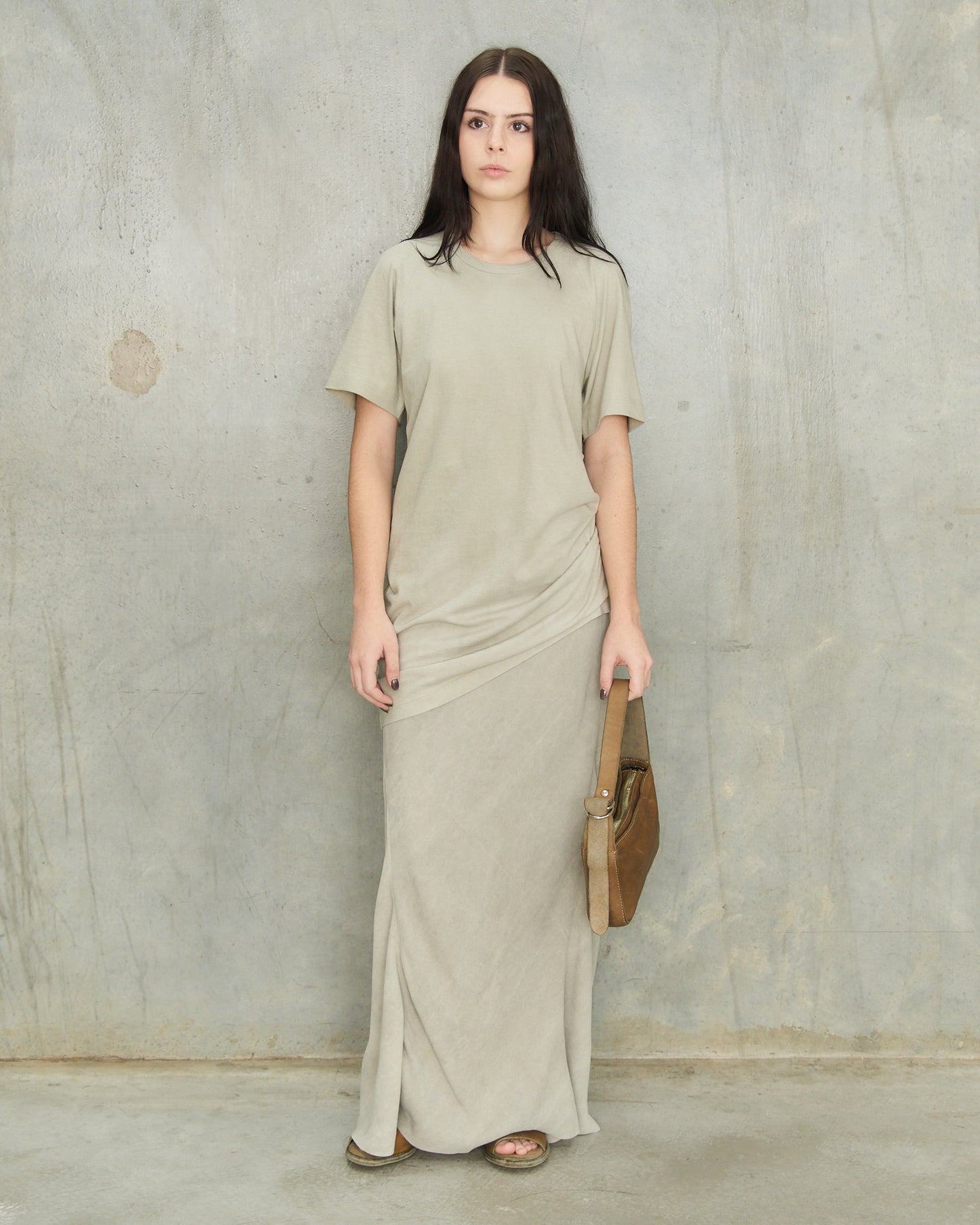 Grey Dyed Long Skirt