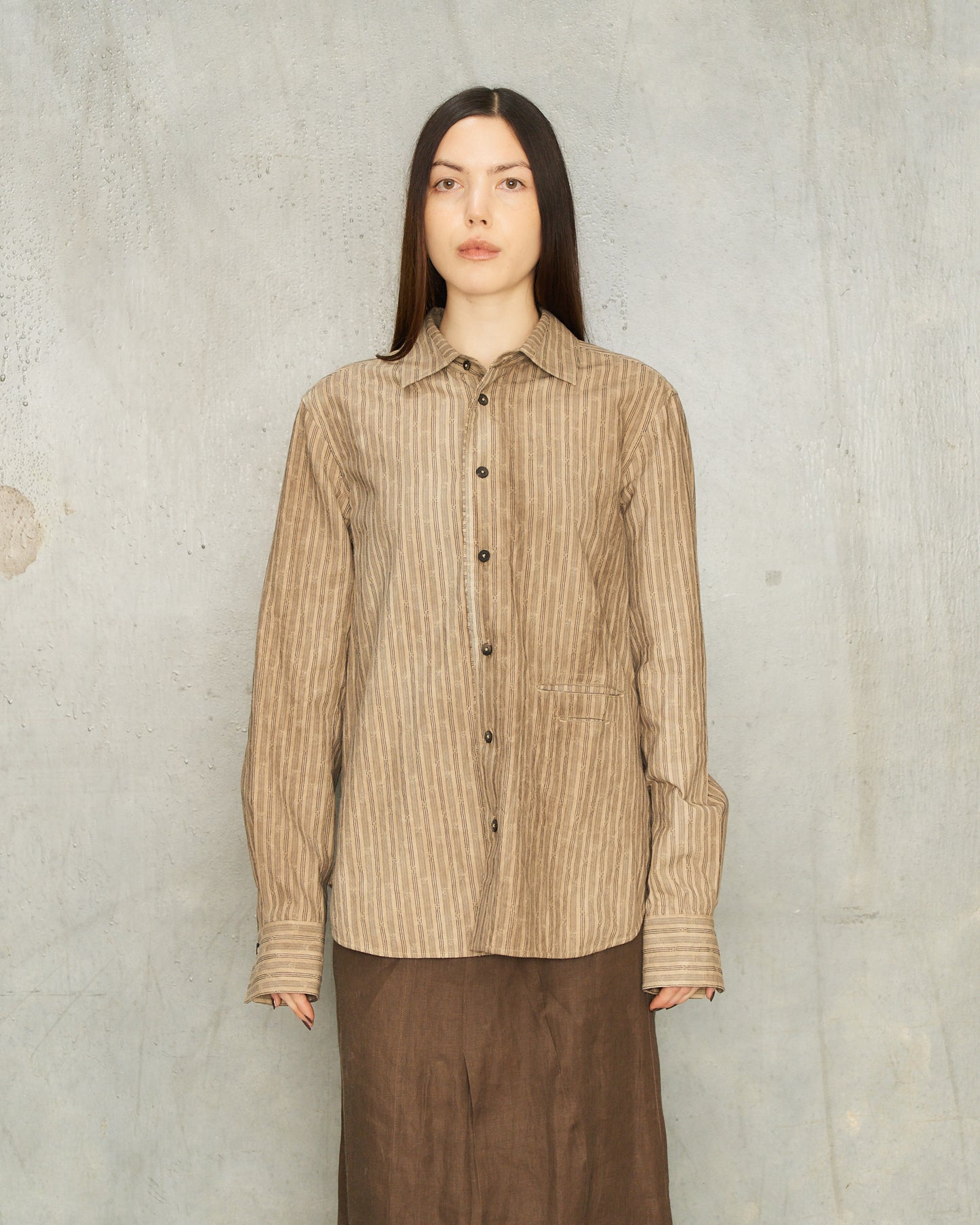 Natural Stripe Collared Shirt