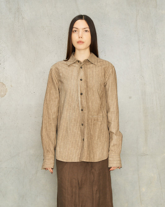 Natural Stripe Collared Shirt