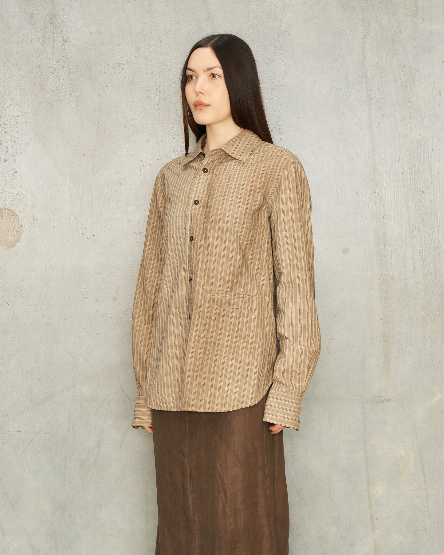 Natural Stripe Collared Shirt