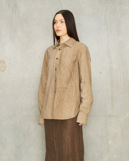 Natural Stripe Collared Shirt