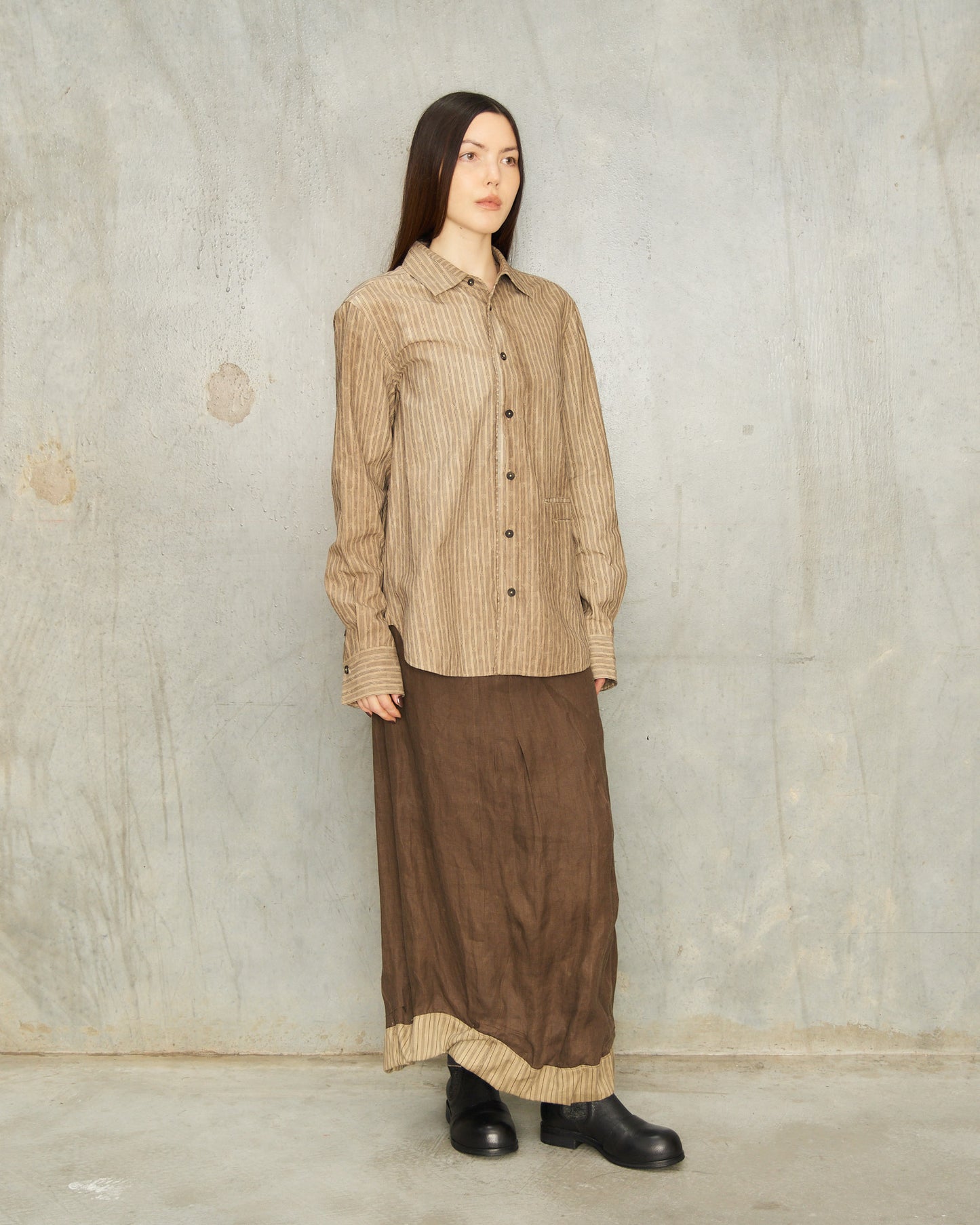 Natural Stripe Collared Shirt