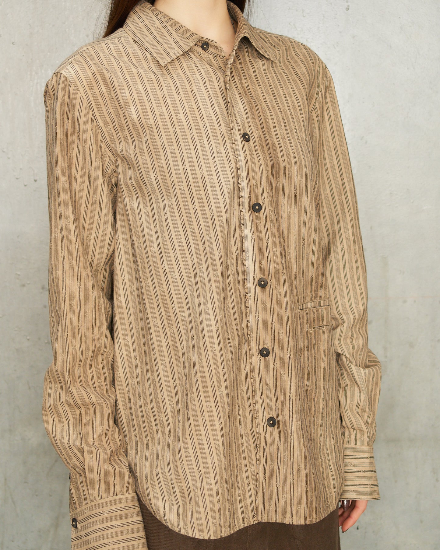 Natural Stripe Collared Shirt