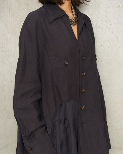 Midnight Blue Patchwork Dress