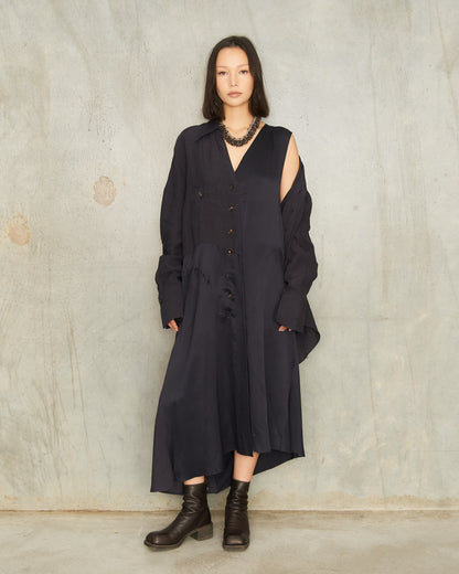 Midnight Blue Patchwork Dress