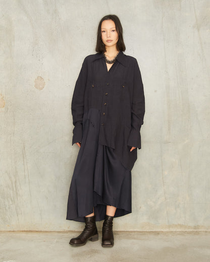 Midnight Blue Patchwork Dress