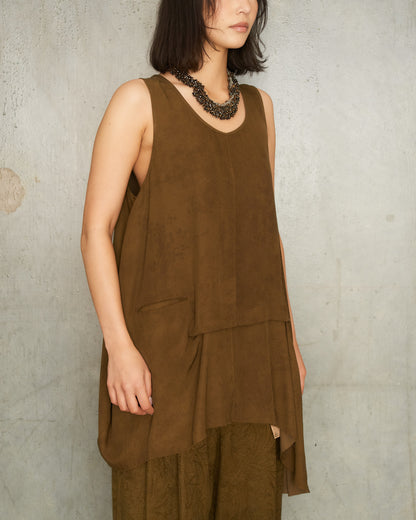 Olive Asymmetric Tank Top
