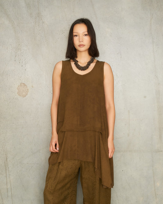 Olive Asymmetric Tank Top