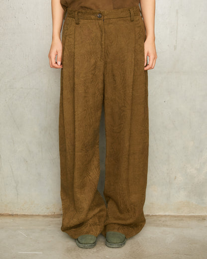 Olive Jacquard Trousers