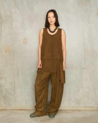Olive Jacquard Trousers