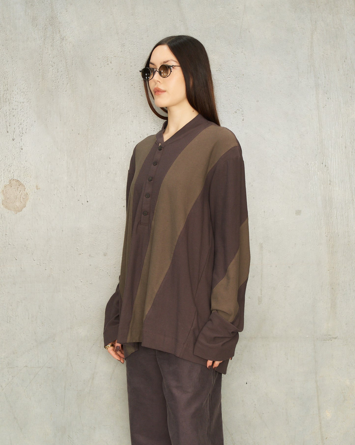 Purple Green Patchwork Rugby Tee