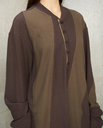 Purple Green Patchwork Rugby Tee