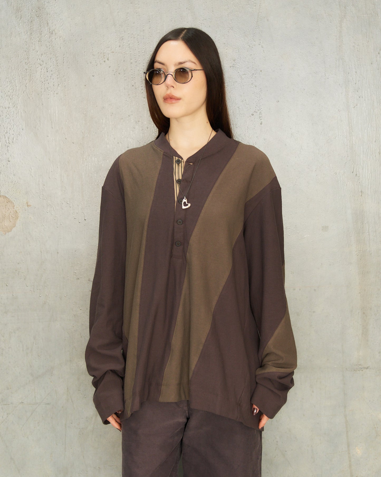 Purple Green Patchwork Rugby Tee