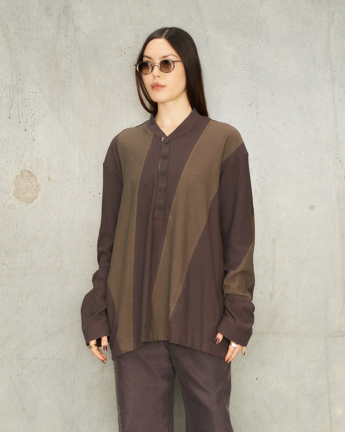 Purple Green Patchwork Rugby Tee