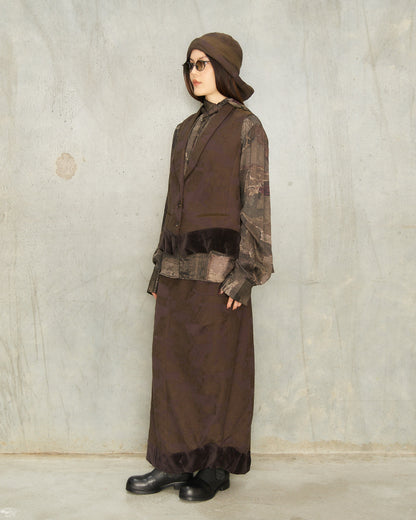 Purple Jacquard Long Skirt