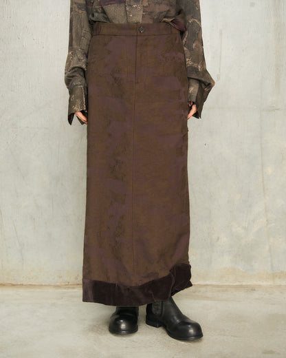 Purple Jacquard Long Skirt