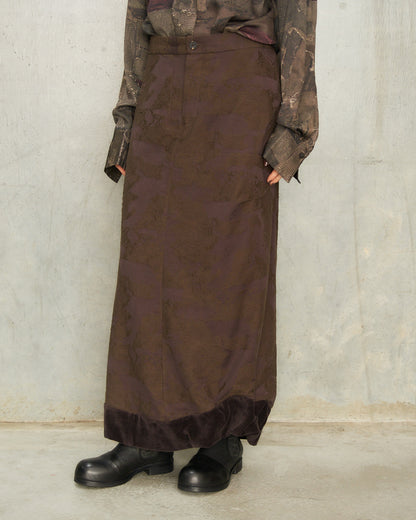 Purple Jacquard Long Skirt
