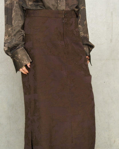 Purple Jacquard Long Skirt
