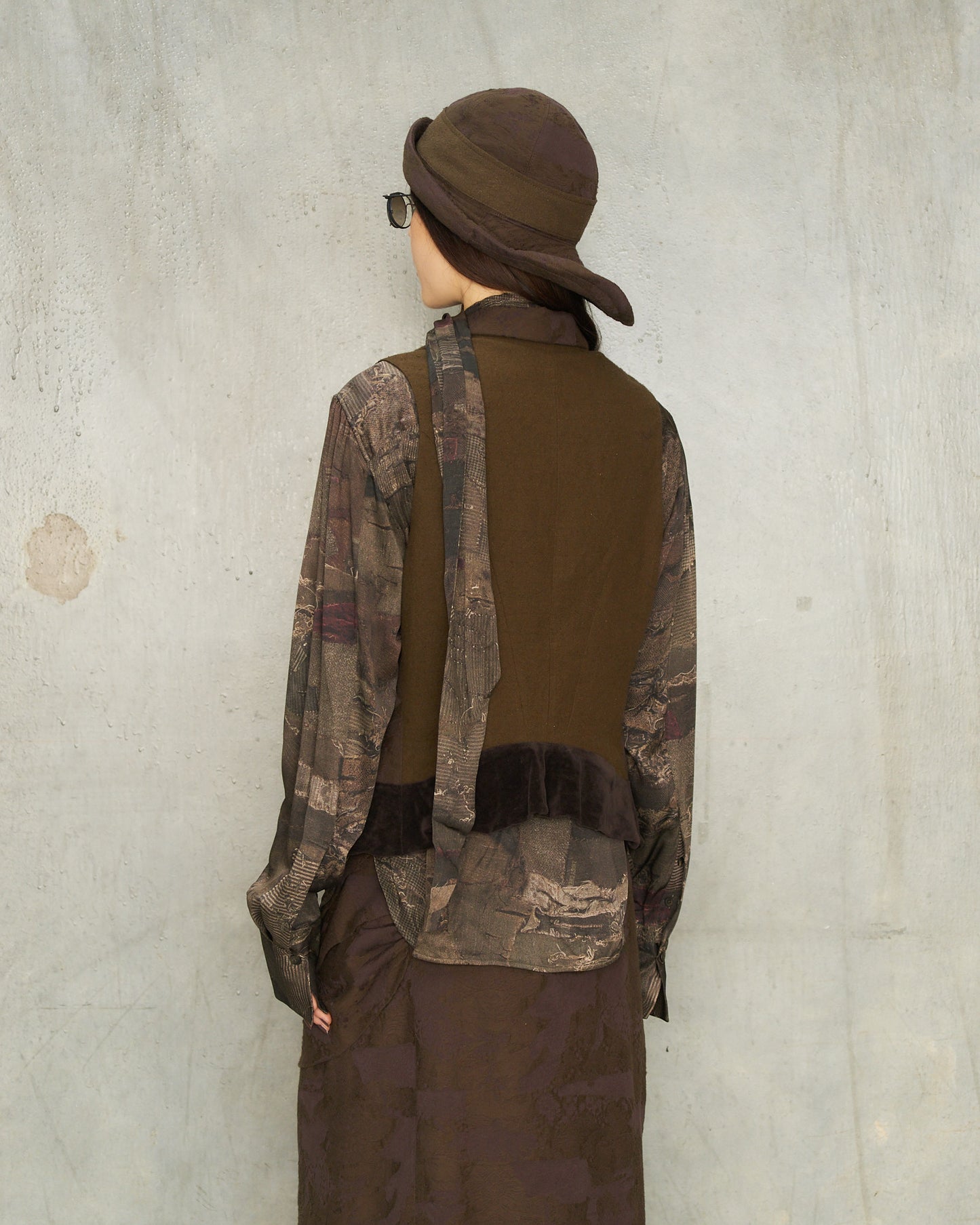 Purple Jacquard Patchwork Vest