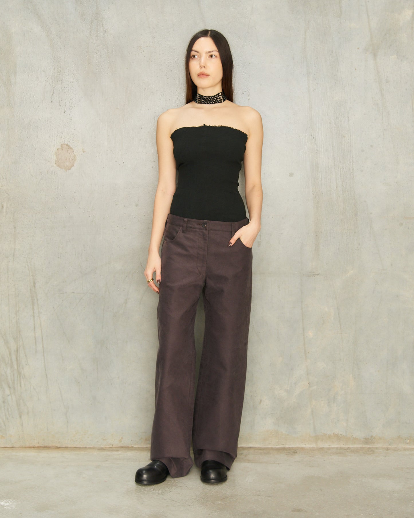 Purple Straight Leg Trousers