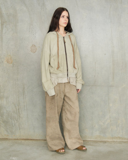 Sage Cropped Zip Hoodie