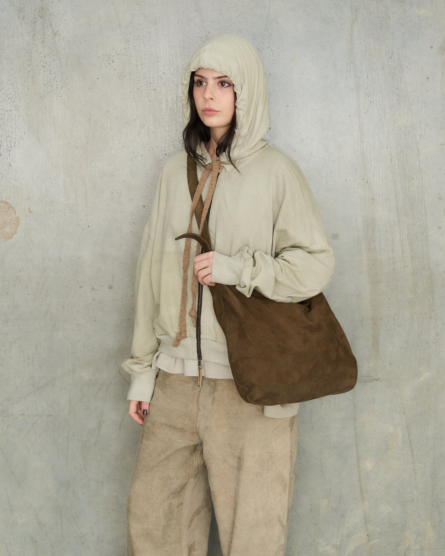 Sage Cropped Zip Hoodie