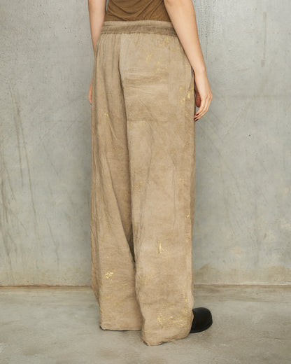 Sage Gold Leaf Drawstring Trousers